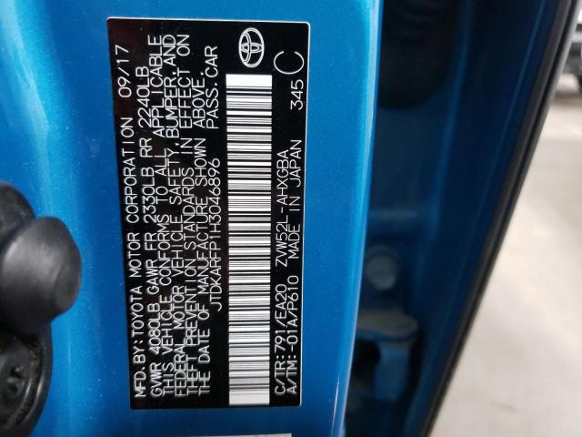 JTDKARFP1H3046896 - 2017 TOYOTA PRIUS PRIM 蓝色 照片 10