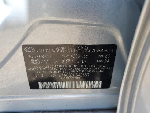 5NPEB4AC8DH642359 - 2013 HYUNDAI SONATA GLS BLUE photo 10