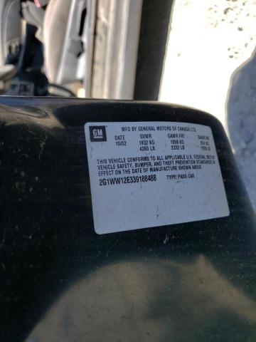 2G1WW12E339188488 - 2003 CHEVROLET MONTE CARL შავი ფოტო 10