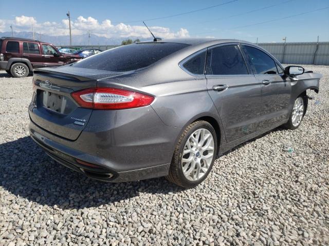 3FA6P0K92ER157754 - 2014 FORD FUSION TIT GRAY photo 4