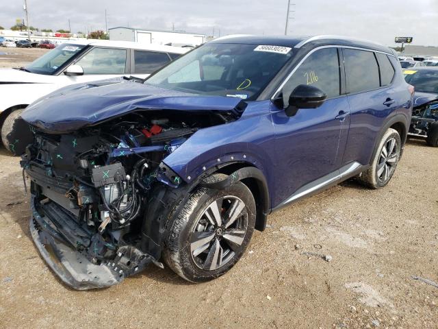 JN8AT3CA3MW028920 - 2021 NISSAN ROGUE SL BLUE photo 2