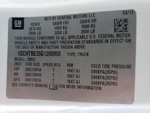 1GCHTBE35G1280950 - 2016 CHEVROLET COLORADO  photo 10