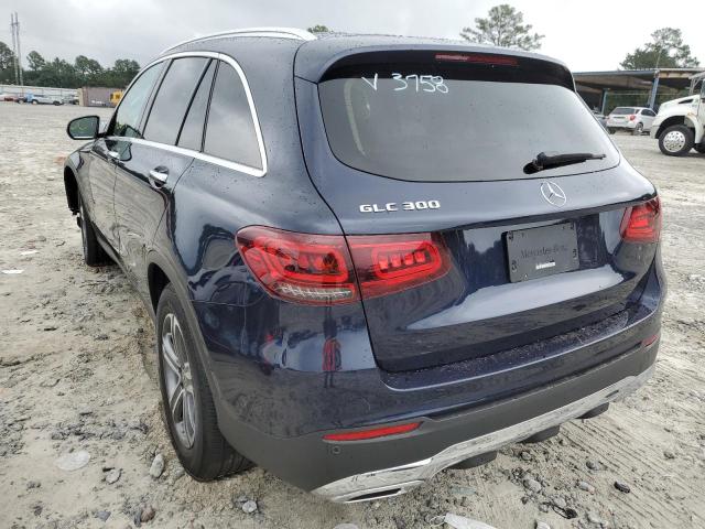 W1N0G8DB7MG013758 - 2021 MERCEDES-BENZ GLC 300 BLUE photo 3