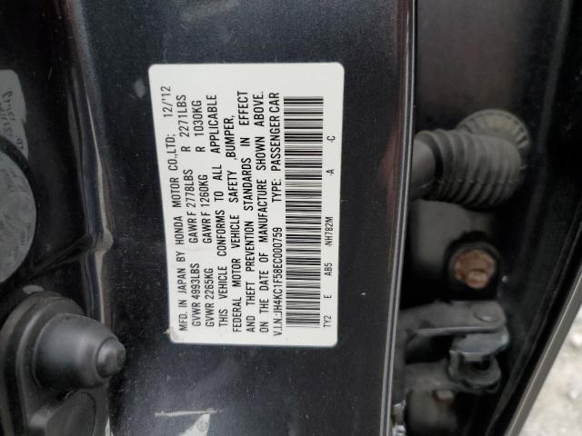 JH4KC1F58EC000759 - 2014 ACURA RLX TECH GRAY photo 10