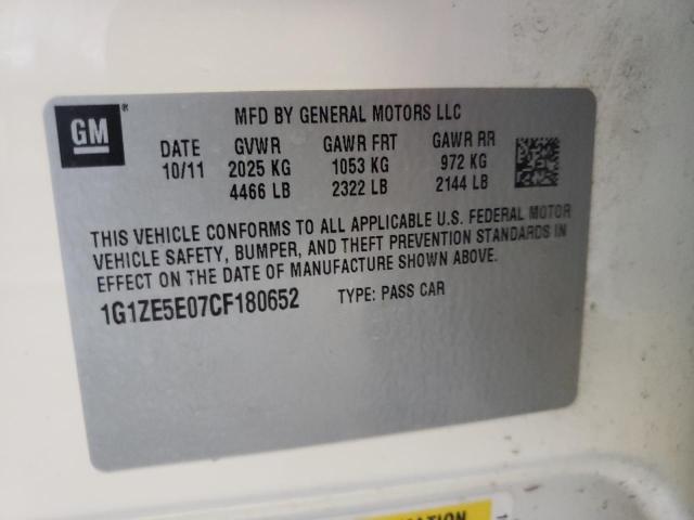 1G1ZE5E07CF180652 - 2012 CHEVROLET MALIBU LTZ თეთრი ფოტო 10
