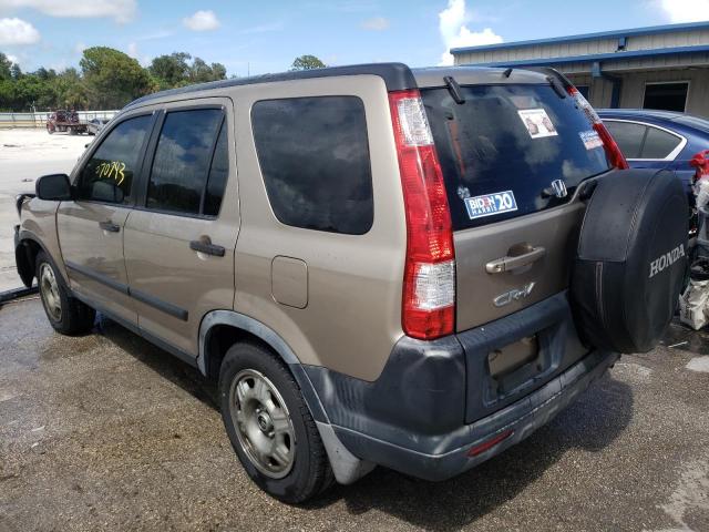 JHLRD68526C023157 - 2006 HONDA CR-V LX BEIGE photo 3