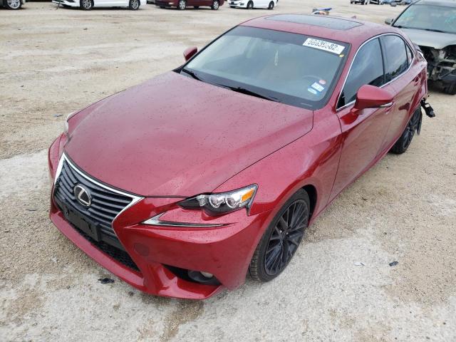 JTHBF1D28E5042031 - 2014 LEXUS IS 250 BURGUNDY photo 2