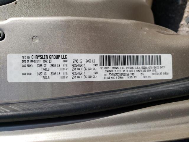 2C4RDGBG7DR712550 - 2013 DODGE GRAND CARA GOLD photo 10