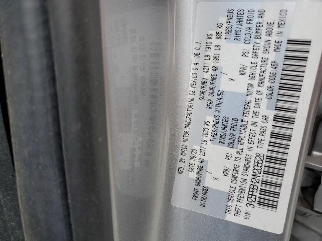 3MZBPBBM2MM205528 - 2021 MAZDA 3 SELECT SILVER photo 10