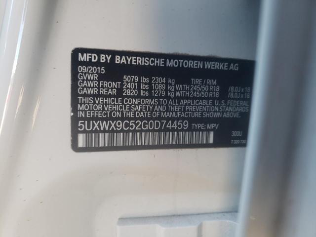 5UXWX9C52G0D74459 - 2016 BMW X3 XDRIVE28I  ფოტო 10