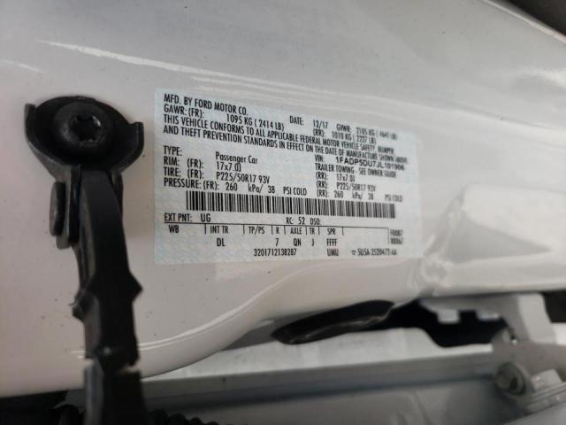 1FADP5DU7JL101906 - 2018 FORD C-MAX TITA WHITE photo 10