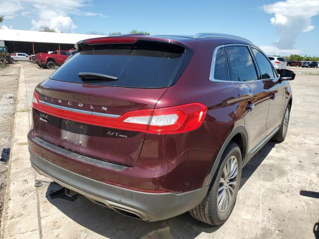 2LMPJ8KPXHBL40299 - 2017 LINCOLN MKX SELECT MAROON photo 4