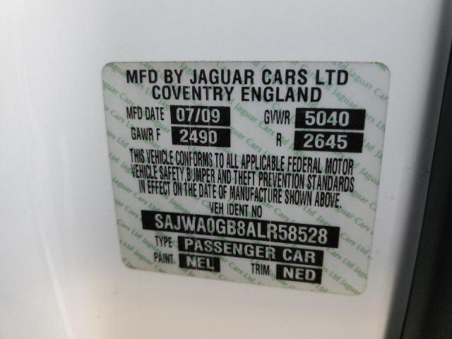 SAJWA0GB8ALR58528 - 2010 JAGUAR XF PREMIUM WHITE photo 10