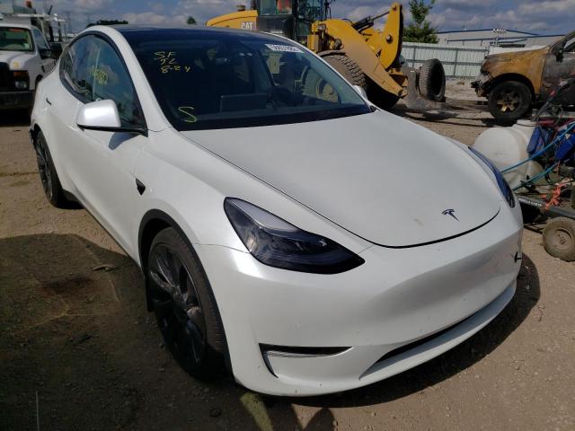 5YJYGDEF6MF261711 - 2021 TESLA MODEL Y Белый фото 1