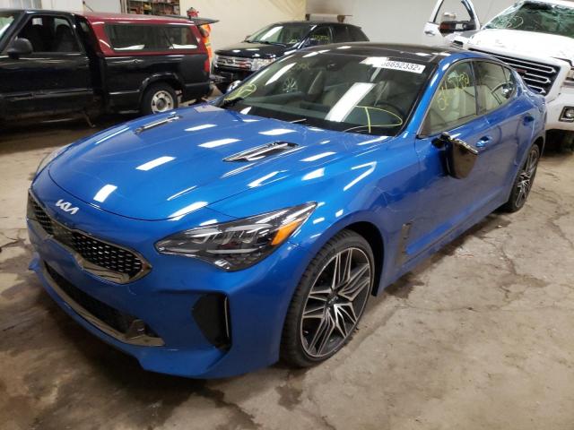 KNAE45LC0N6109072 - 2022 KIA STINGER GT BLUE photo 2