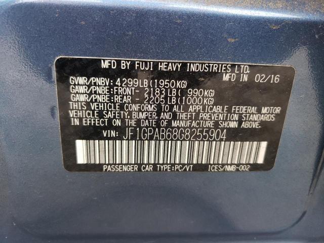 JF1GPAB68G8255904 - 2016 SUBARU IMPREZA PR BLUE photo 10