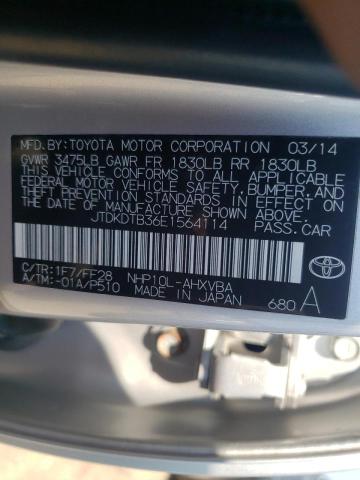 JTDKDTB36E1564114 - 2014 TOYOTA PRIUS C  photo 10