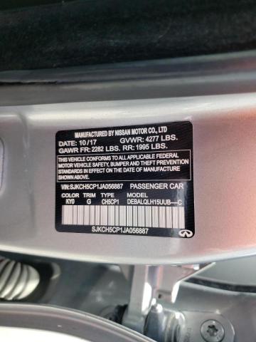 SJKCH5CP1JA056887 - 2018 INFINITI QX30 BASE SILVER photo 10