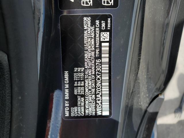 WBS43AZ03NCK73076 - 2022 BMW M4 COMPETI GRAY photo 10