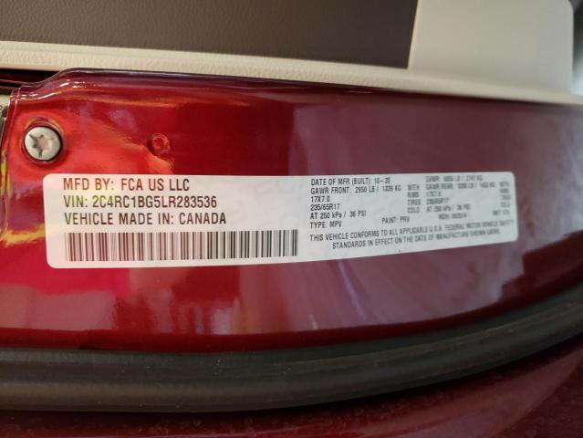 2C4RC1BG5LR283536 - 2020 CHRYSLER PACIFICA T BURGUNDY photo 10