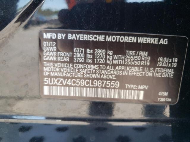 5UXZV4C59CL987559 - 2012 BMW X5 XDRIVE35I  photo 10