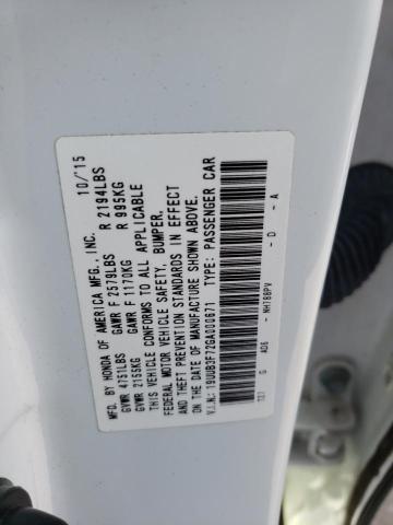 19UUB3F72GA000671 - 2016 ACURA TLX ADVANC WHITE photo 10