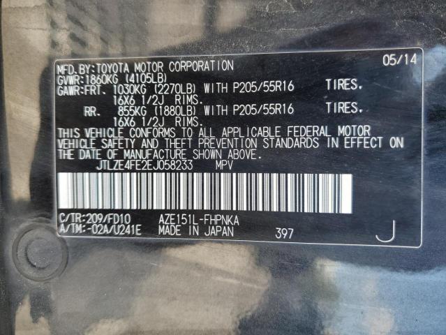 JTLZE4FE2EJ058233 - 2014 TOYOTA SCION XB 黑色 照片 10