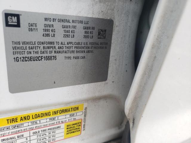 1G1ZC5EU2CF166876 - 2012 CHEVROLET MALIBU 1LT Blanco foto 10