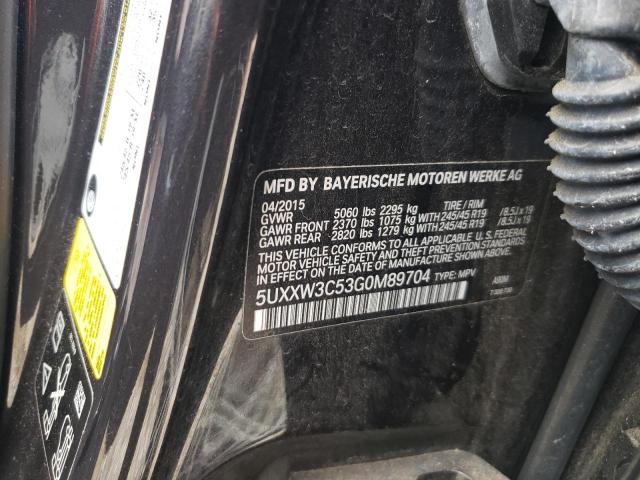 5UXXW3C53G0M89704 - 2016 BMW X4 XDRIVE2 黑色 照片 10