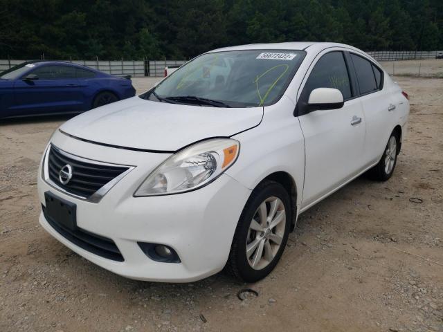 3N1CN7AP1EL808549 - 2014 NISSAN VERSA S WHITE photo 2