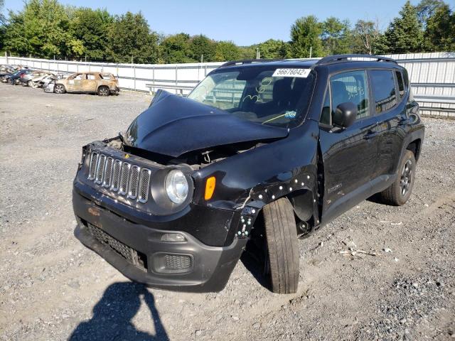 ZACCJBAB7HPG61116 - 2017 JEEP RENEGADE S BLACK photo 2