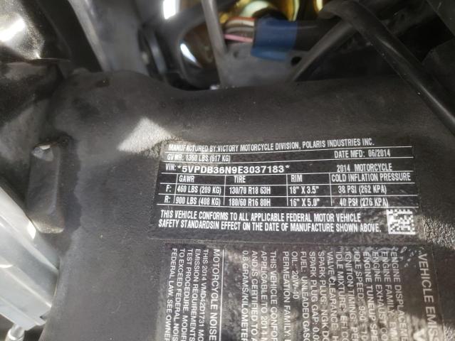 5VPDB36N9E3037183 - 2014 VICTORY MOTORCYCLES CROSS COUN Gris foto 10