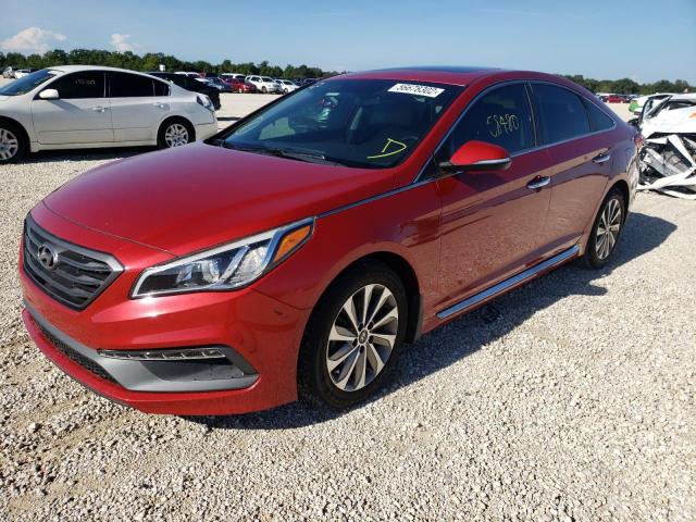 5NPE34AF2HH481648 - 2017 HYUNDAI SONATA SPO RED photo 2