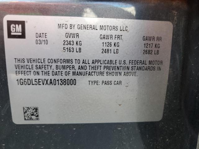 1G6DL5EVXA0138000 - 2010 CADILLAC CTS PERFOR Grafit fotoğraf 10