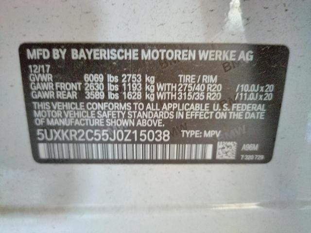 5UXKR2C55J0Z15038 - 2018 BMW X5 SDRIVE35I  foto 10