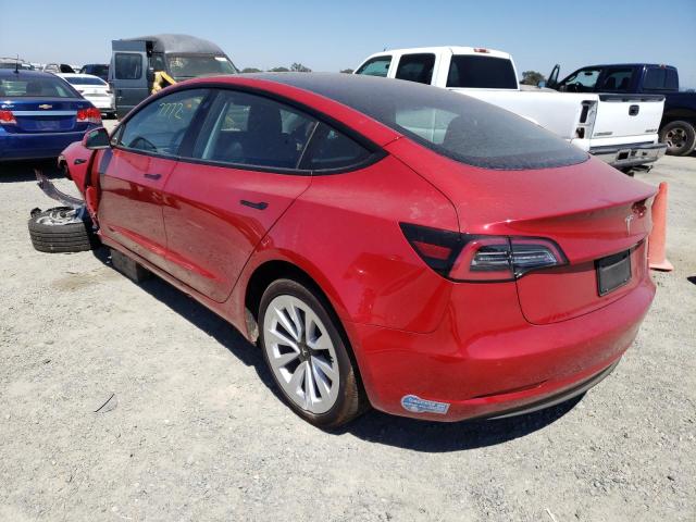 5YJ3E1EA4MF078455 - 2021 TESLA MODEL 3 红色 照片 3