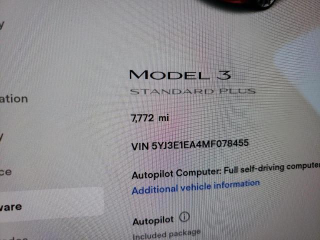 5YJ3E1EA4MF078455 - 2021 TESLA MODEL 3 红色 照片 8