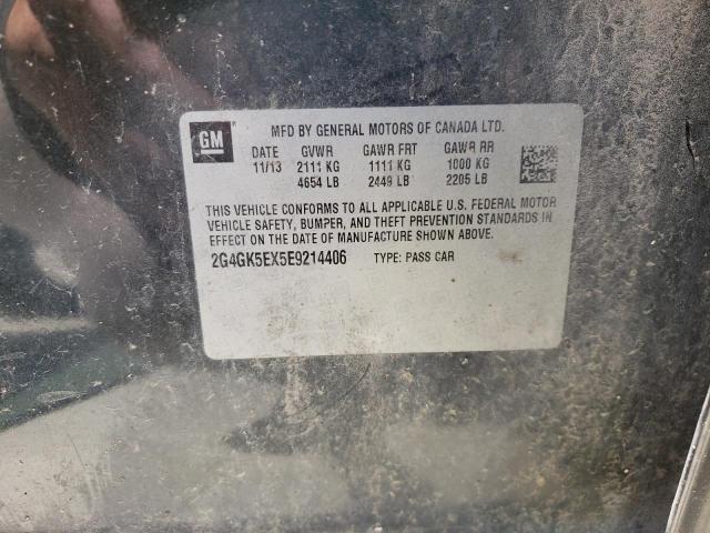 2G4GK5EX5E9214406 - 2014 BUICK REGAL BLACK photo 10