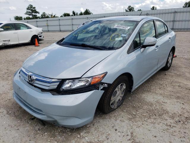 JHMFB4F25CS008414 - 2012 HONDA CIVIC HYBR BLUE photo 2