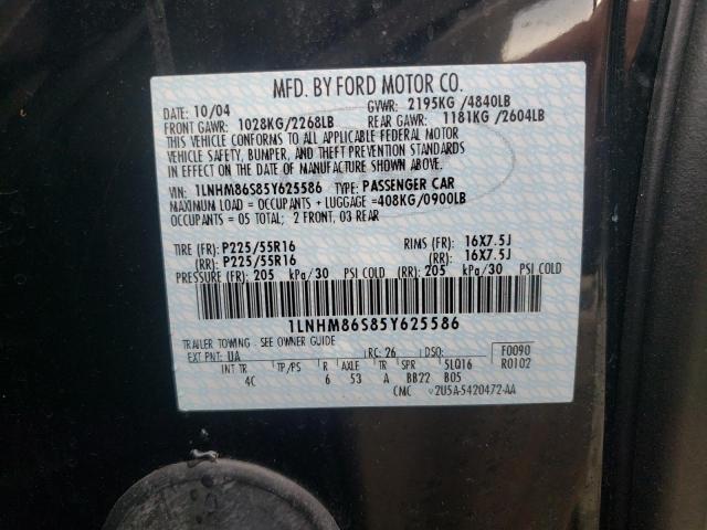1LNHM86S85Y625586 - 2005 LINCOLN LS 黑色 照片 10
