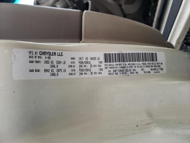 3A8FY58B68T183143 - 2008 CHRYSLER PT CRUISER CREAM photo 10