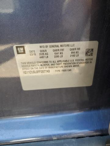 1G11C5SL0FF287743 - 2015 CHEVROLET MALIBU 1LT 灰色 照片 10