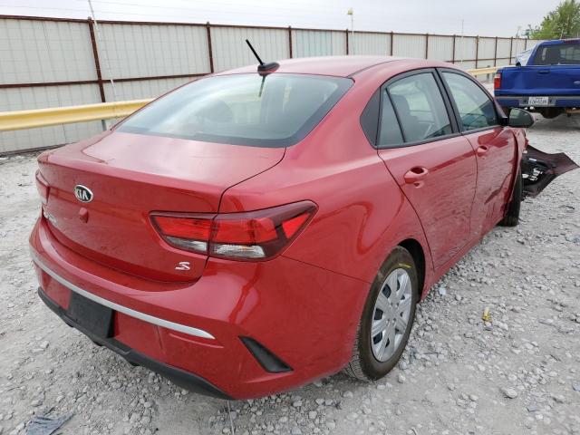 3KPA24AD3ME429864 - 2021 KIA RIO LX RED photo 4