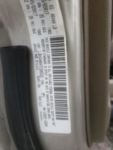 1J8HG48NX7C586522 - 2007 JEEP COMMANDER ვერცხლისფერი ფოტო 10