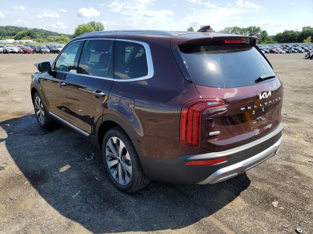 5XYP6DHC0NG288526 - 2022 KIA TELLURIDE BURGUNDY photo 3