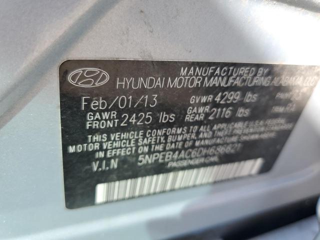 5NPEB4AC6DH686621 - 2013 HYUNDAI SONATA GLS BLUE photo 10