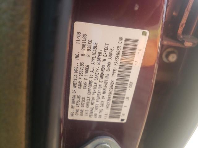 1HGCP36819A026428 - 2009 HONDA ACCORD EXL  photo 10