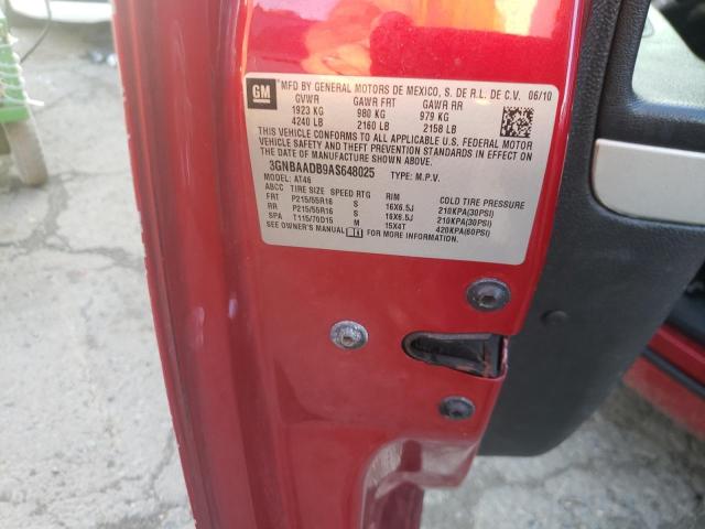 3GNBAADB9AS648025 - 2010 CHEVROLET HHR LS RED photo 10