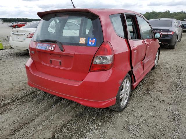 JHMGD38627S020163 - 2007 HONDA FIT S RED photo 4