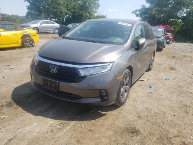 5FNRL6H57NB001298 - 2022 HONDA ODYSSEY EX GRAY photo 2